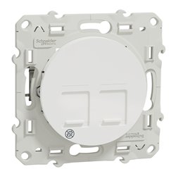 Prise de communication simple RJ45 (8 contacts) Cat.6 Odace S505486 Blanc antibactérien grade 3 multimédia