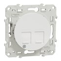 Prise de communication simple RJ45 (8 contacts) Cat.6 Odace S505486 Blanc antibactérien grade 3 multimédia