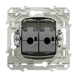 Prise de communication simple RJ45 (8 contacts) Cat.6 Odace S505486 Blanc antibactérien grade 3 multimédia