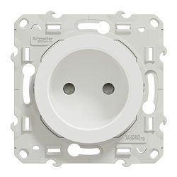Prise de courant 2P Odace S525033 Blanc brillant 