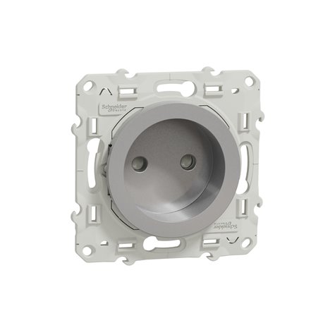Prise de courant 2P Odace S530033 Aluminium 