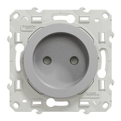 Prise de courant 2P Odace S530033 Aluminium 
