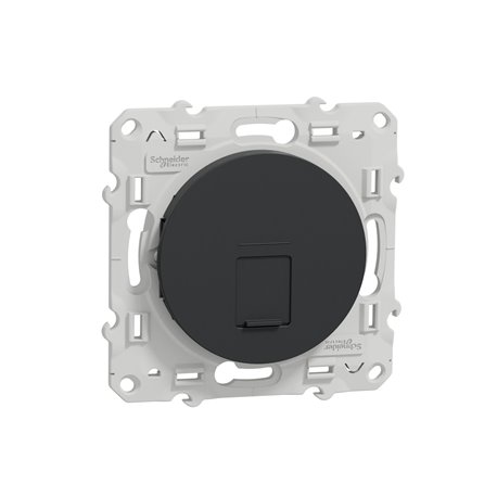 Prise pour RJ45 sans connecteur (empreinte Infraplus) Odace S540400 Anthracite 