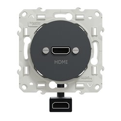 Prise HDMI type A prise femelle / câble femelle arrière Odace S540462 Anthracite 