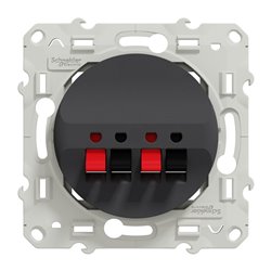 Prise haut-parleurs Odace S540488 Anthracite 2 sorties