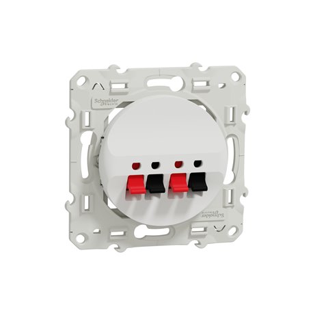 Prise haut-parleurs Odace S520488 Blanc 2 sorties