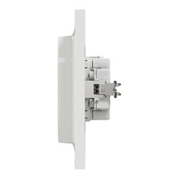 Prise de courant 2P+T standard Schuko allemand Odace S521087 Blanc brillant 