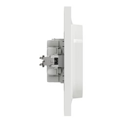 Prise de courant 2P+T standard Schuko allemand Odace S521087 Blanc brillant 