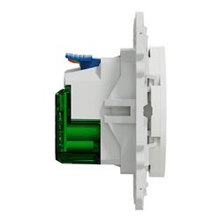 Prise de courant affleurante 2P+T avec USB C Odace S520089 Blanc brillant 