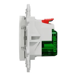 Prise de courant affleurante 2P+T avec USB C Odace S520089 Blanc brillant 