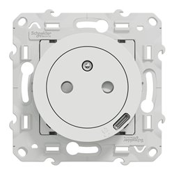 Prise de courant affleurante 2P+T avec USB C Odace S520089 Blanc brillant 