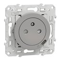 Prise de courant affleurante 2P+T avec USB C Odace S530089 Aluminium 