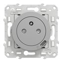 Prise de courant affleurante 2P+T avec USB C Odace S530089 Aluminium 