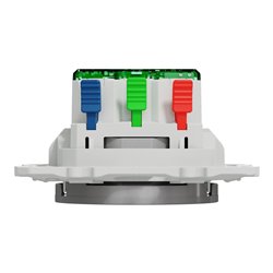 Prise de courant affleurante 2P+T avec USB C Odace S530089 Aluminium 