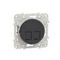 Prise double RJ45 (8 contacts) Cat.6 Odace S540486 Anthracite grade 3 multimédia