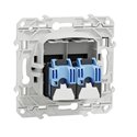 Prise double RJ45 (8 contacts) Cat.6 Odace S540485 Anthracite grade 1 (informatique + tél)
