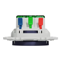 Prise de courant affleurante 2P+T avec USB C puissance 10,5W Odace S550089 Bleu cobalt 