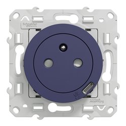 Prise de courant affleurante 2P+T avec USB C puissance 10,5W Odace S550089 Bleu cobalt 