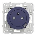 Prise de courant affleurante 2P+T avec USB C puissance 10,5W Odace S550089 Bleu cobalt 