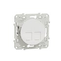 Prise double RJ45 (8 contacts) Cat.6 Odace S520486 Blanc brillant grade 3 multimédia