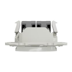 Prise double RJ45 (8 contacts) Cat.6 Odace S520486 Blanc brillant grade 3 multimédia
