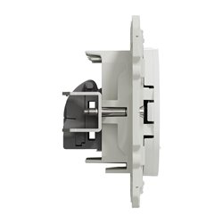 Prise double RJ45 (8 contacts) Cat.6 Odace S520486 Blanc brillant grade 3 multimédia