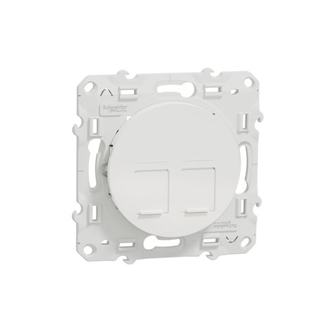Prise double RJ45 (8 contacts) Cat.6 Odace S520485 Blanc brillant grade 1 (informatique + tél) Prise double RJ45 (8 contacts) Cat.6 Odace S520485 Blanc brillant grade 1 (informatique + tél)