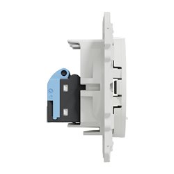 Prise double RJ45 (8 contacts) Cat.6 Odace S520485 Blanc brillant grade 1 (informatique + tél)