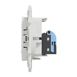 Prise double RJ45 (8 contacts) Cat.6 Odace S520485 Blanc brillant grade 1 (informatique + tél)