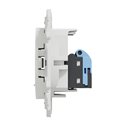 Prise double RJ45 (8 contacts) Cat.6 Odace S520485 Blanc brillant grade 1 (informatique + tél)
