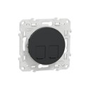 Prise double pour RJ45 sans connecteur (empreinte Infraplus) Odace S540410 Anthracite 