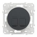 Prise double pour RJ45 sans connecteur (empreinte Infraplus) Odace S540410 Anthracite 