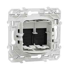 Prise double pour RJ45 sans connecteur (empreinte Infraplus) Odace S540410 Anthracite 
