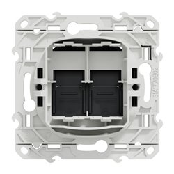 Prise double pour RJ45 sans connecteur (empreinte Infraplus) Odace S540410 Anthracite 