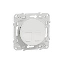 Prise double pour RJ45 Odace S520410 Blanc 