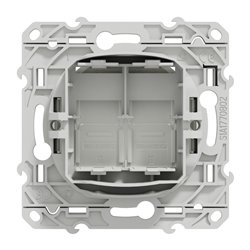 Prise double pour RJ45 Odace S520410 Blanc 