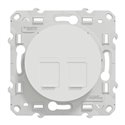 Prise double pour RJ45 Odace S520410 Blanc 