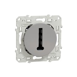 Prise de téléphone France Telecom 8 contacts Odace S530496 Aluminium 