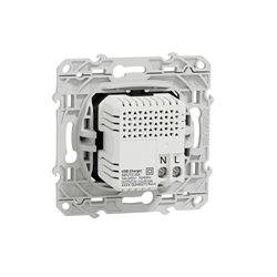 Prise de courant affleurante 2P+T française Odace S510401 Blanc recyclé brillant 