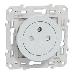Prise de courant affleurante 2P+T française Odace S510052 Blanc recyclé brillant 
