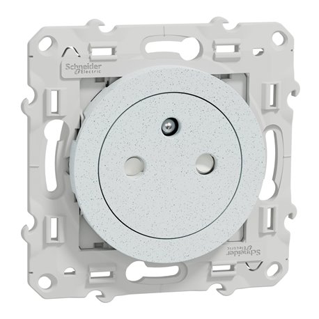 Prise de courant affleurante 2P+T française Odace S510052 Blanc recyclé brillant 