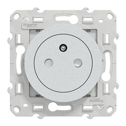 Prise de courant affleurante 2P+T française Odace S510052 Blanc recyclé brillant 