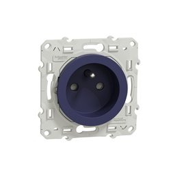 Prise de courant 2P+T française Odace S550059 Bleu cobalt 