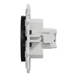Prise de courant 2P+T française Odace S540049 Anthracite 4 connexions rapides par pôle