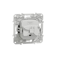 Prise de courant 2P+T française Odace S540049 Anthracite 4 connexions rapides par pôle