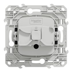 Prise de courant 2P+T française Odace S540049 Anthracite 4 connexions rapides par pôle