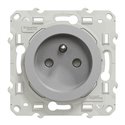 Prise de courant 2P+T française Odace S530059 Aluminium 