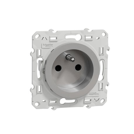 Prise de courant 2P+T française Odace S530049 Aluminium 4 connexions rapides par pôle Prise de courant 2P+T française Odace S530049 Aluminium 4 connexions rapides par pôle