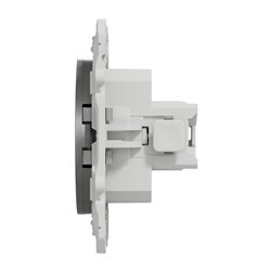 Prise de courant 2P+T française Odace S530049 Aluminium 4 connexions rapides par pôle