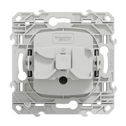 Prise de courant 2P+T française Odace S530049 Aluminium 4 connexions rapides par pôle